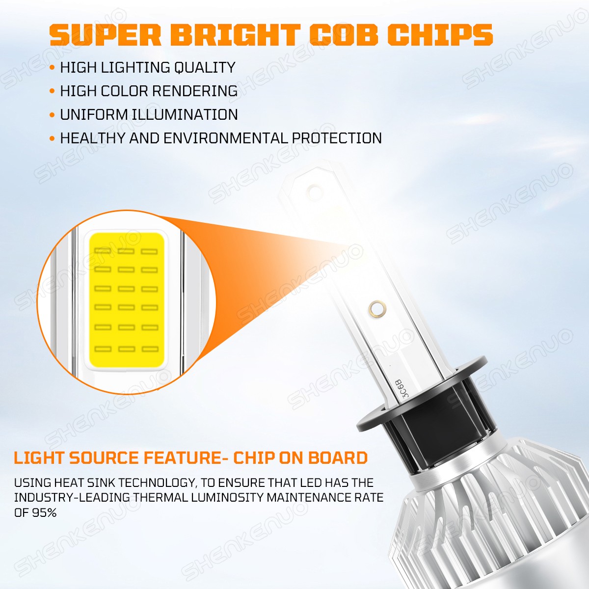 For BMW X5 07-2013 LED Headlight Hi/Low Beam Bulbs 6500K White Combo 4PCS