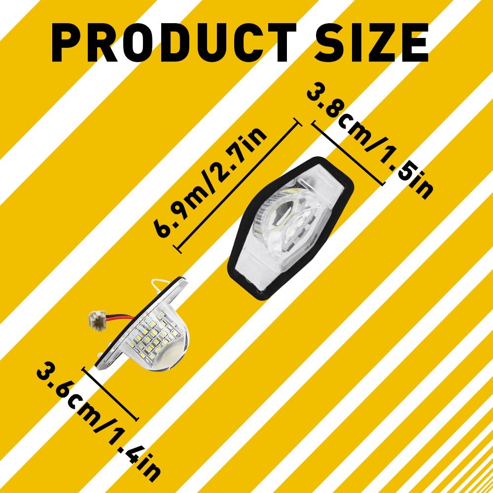 2 PCS License Plate LED Assembly Light For Honda Coupe Civic 2012 2013 2014 2015