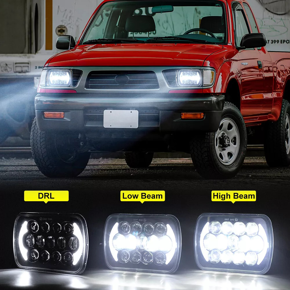 DOT For 1981-1993 Dodge D150 D250 D350 Pickup 7×6″ LED Headlights Hi/Lo Beam DRL