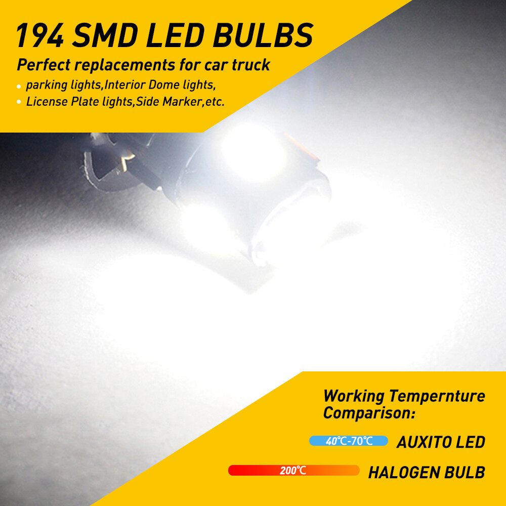 10x 6000K White T10/921/194 5630SMD LED Interior RV Camper Trailer Light Bulbs