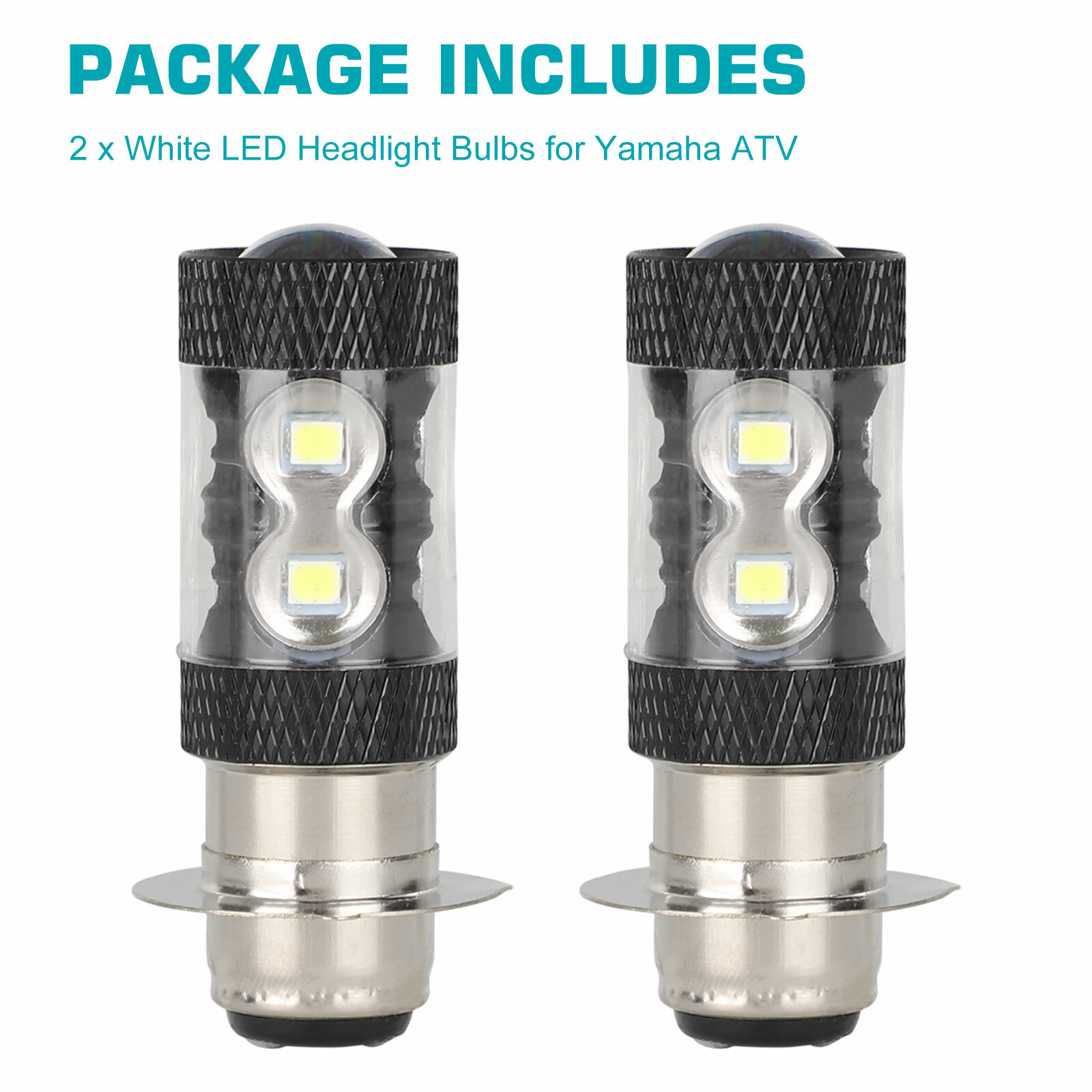 2x 6000K HID White H6M LED Headlight For Yamaha YFZ450R Rhino 700 Raptor YFM660