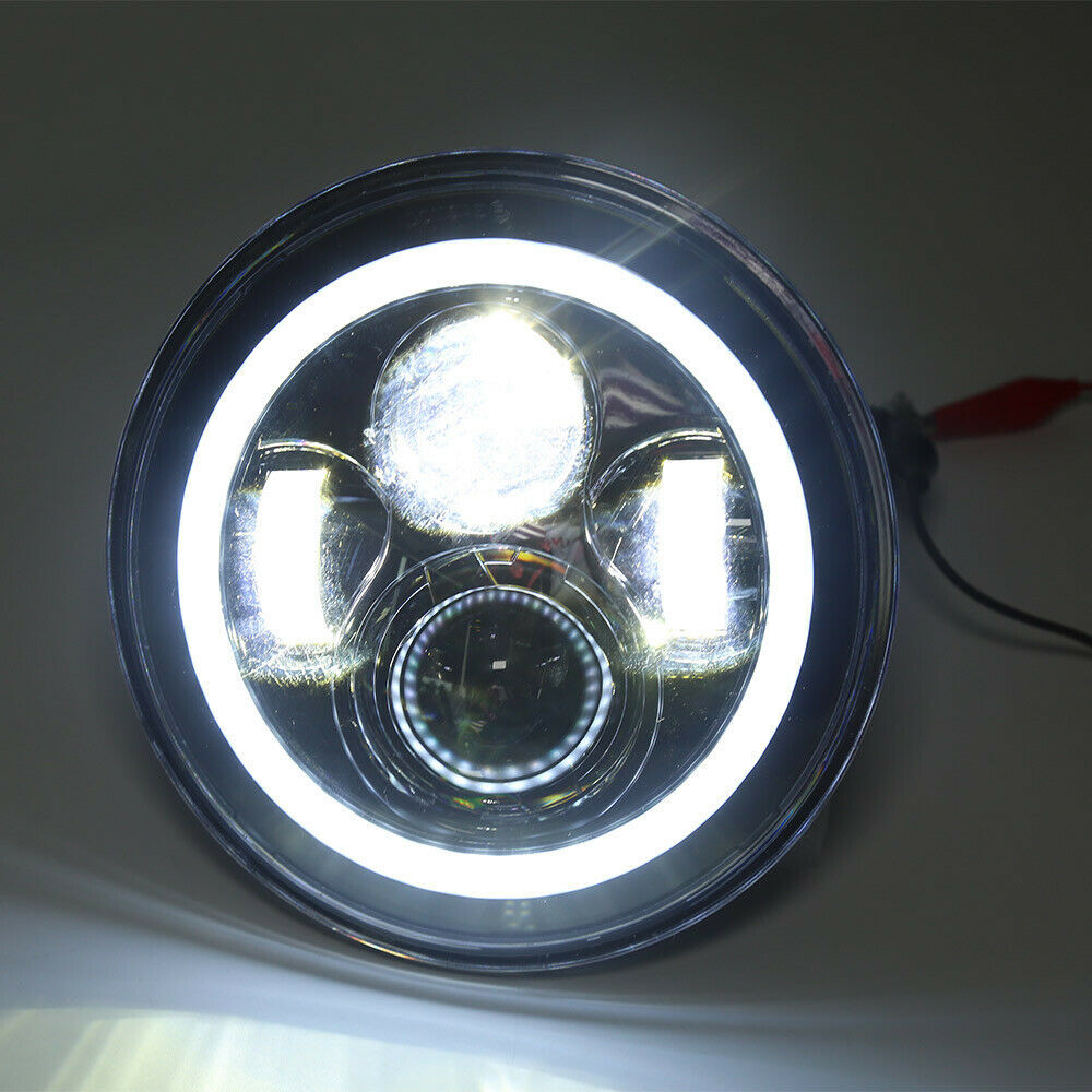 2X DOT 7″ Inch Round LED Headlights Hi/Lo DRL Lamp for Ford Mustang F-150 F-100