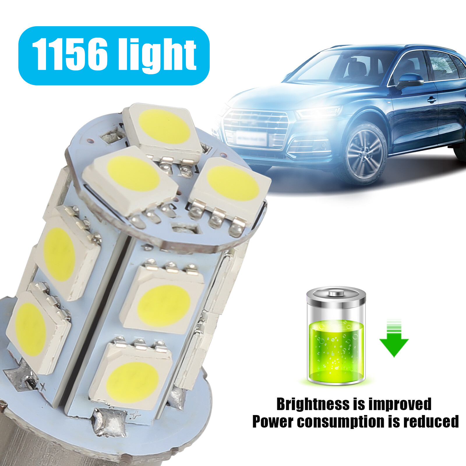 10x Super Bright White 1156 RV Trailer 13-SMD LED 1141 Interior Light Bulbs Lamp