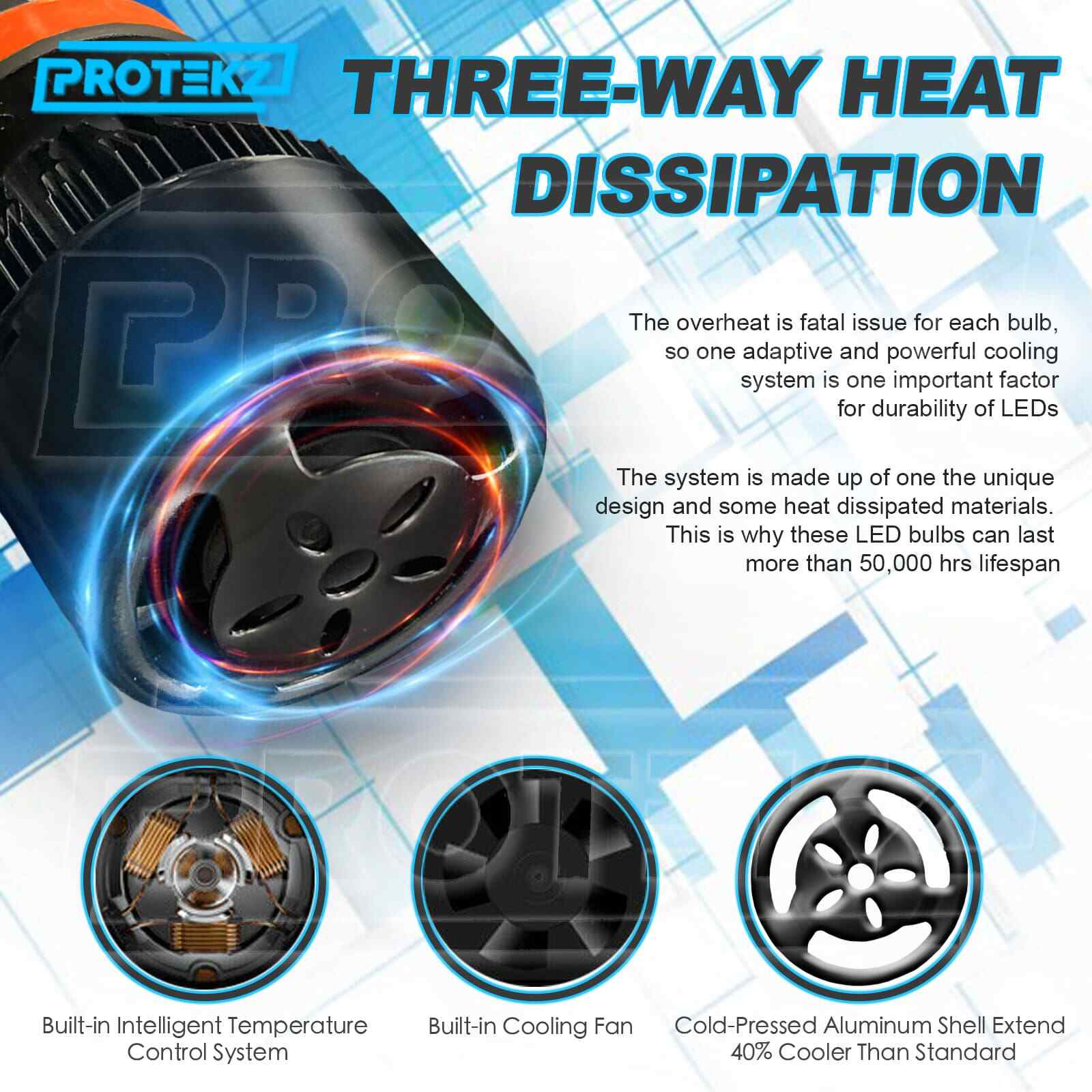 H1 LED Headlight Kit Waterproof 5Years Warranty Cooling Fan 800W 120000LM 6500K