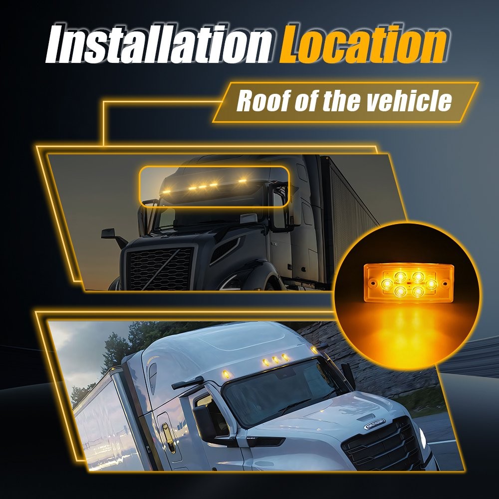 5-50X Clear Cab Roof Marker Running Light Indicator For Freightliner Volvo Truck