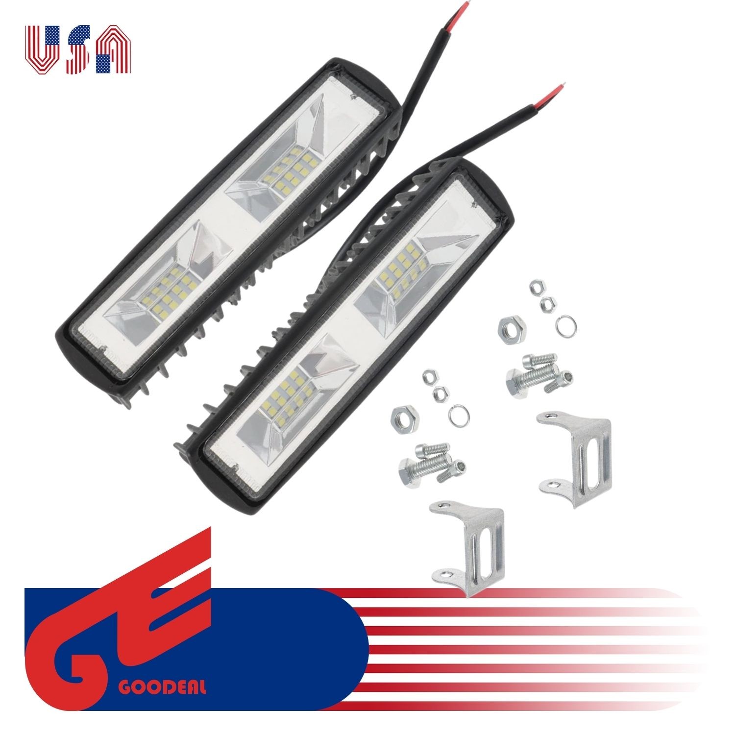 Set of 2 6 Inch 48W LED Work Lights for Jeep Cherokee Wrangler Gladiator