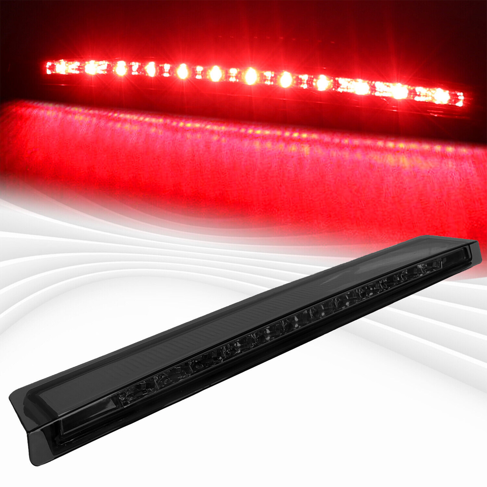 For 99-04 Ford Mustang V6 V8 Clear Housing Smoke LED 3rd Third Brake Stop Light