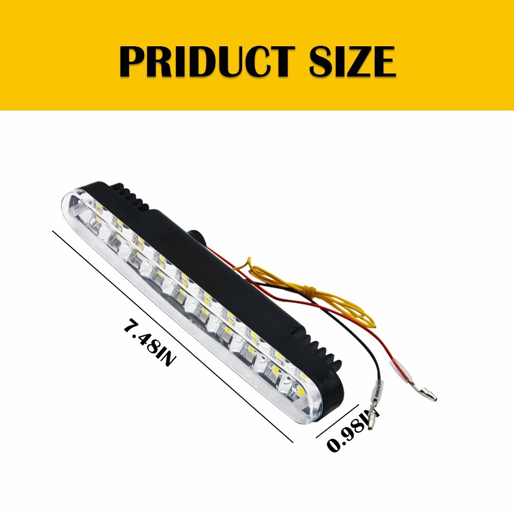 2Pcs 30 LED Daytime Running Driving Light DRL Front Grille Fog Turn Signal Lamps