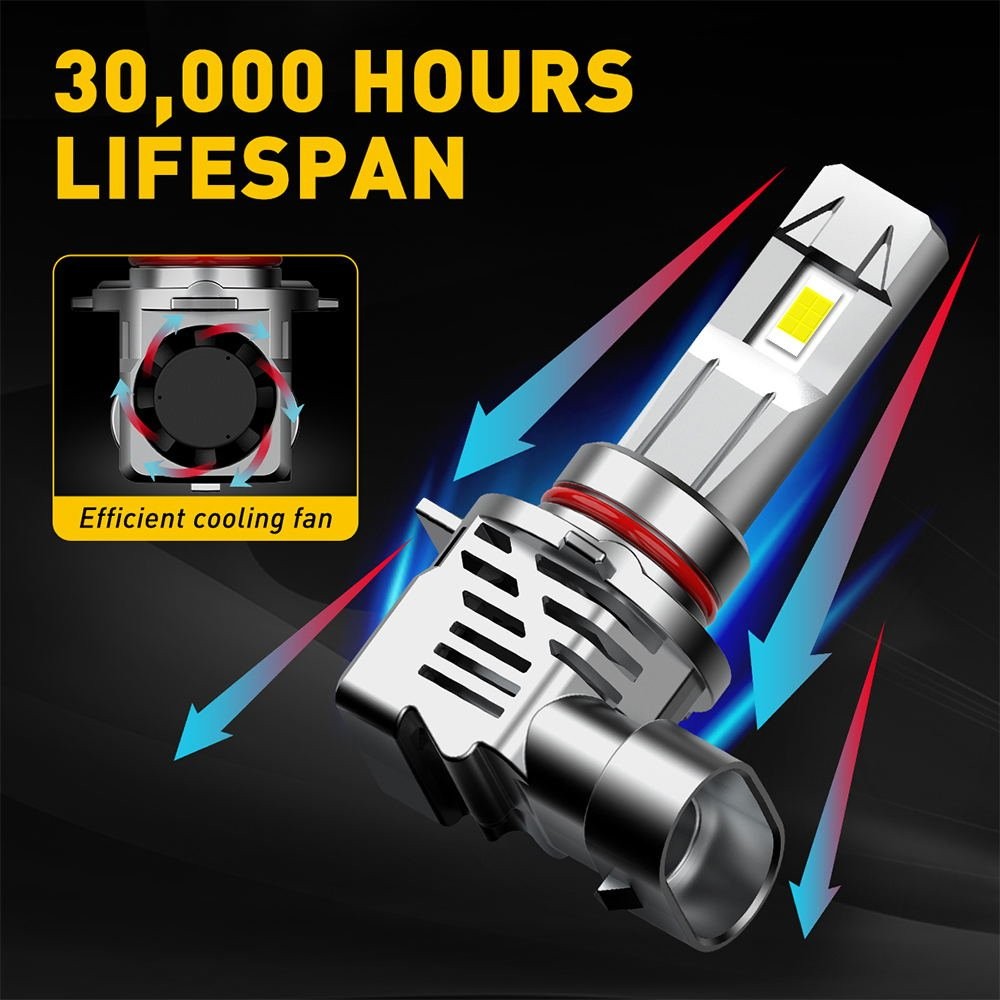 2PCS 9012 LED Headlight Bulb Conversion Kit Hi&Low Beam Lamp 6000K Super White