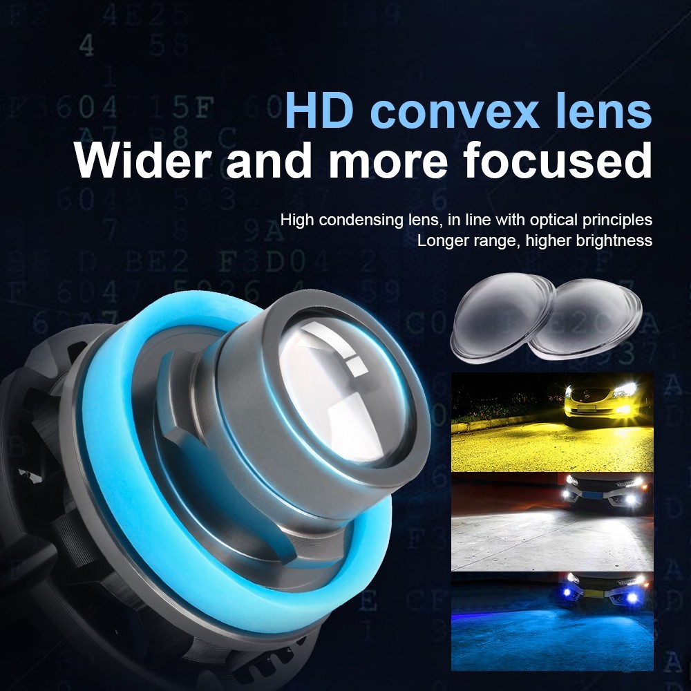 Auto H11 LED Ice Blue Laser Headlight Bulbs Projector Low Beam Fog Lights 10000k