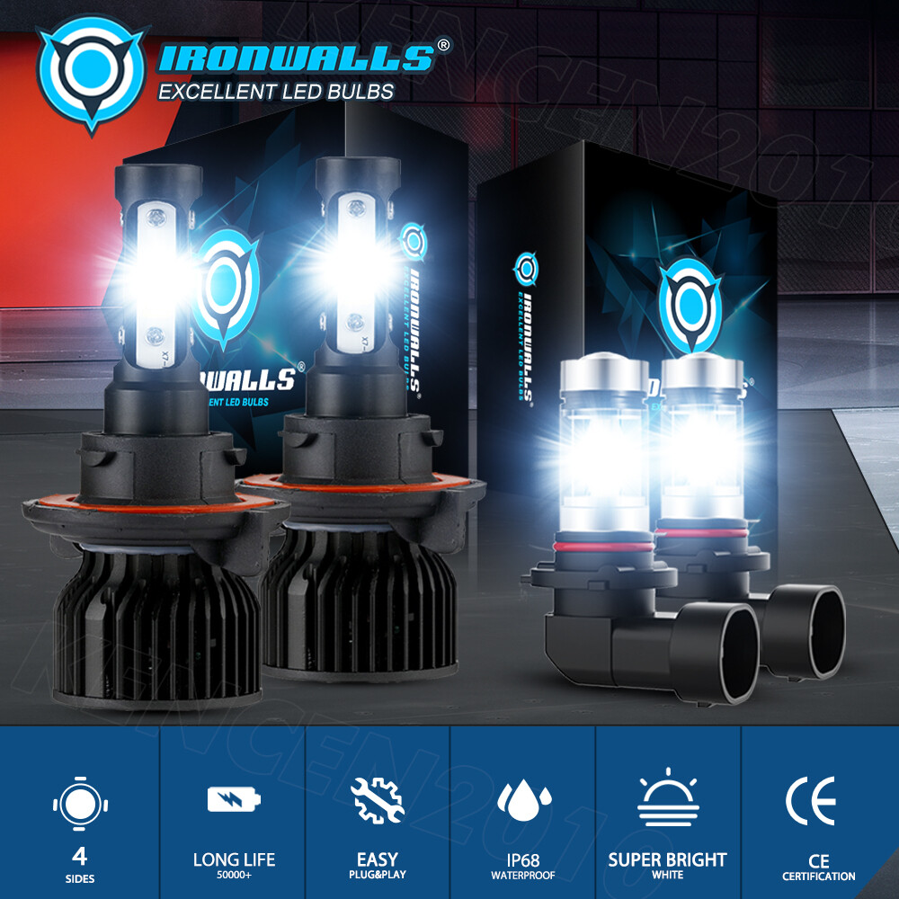 For Ford F-250 F-350 F-450 Super Duty 2005-2018 4-sides LED Headlight Fog Bulbs