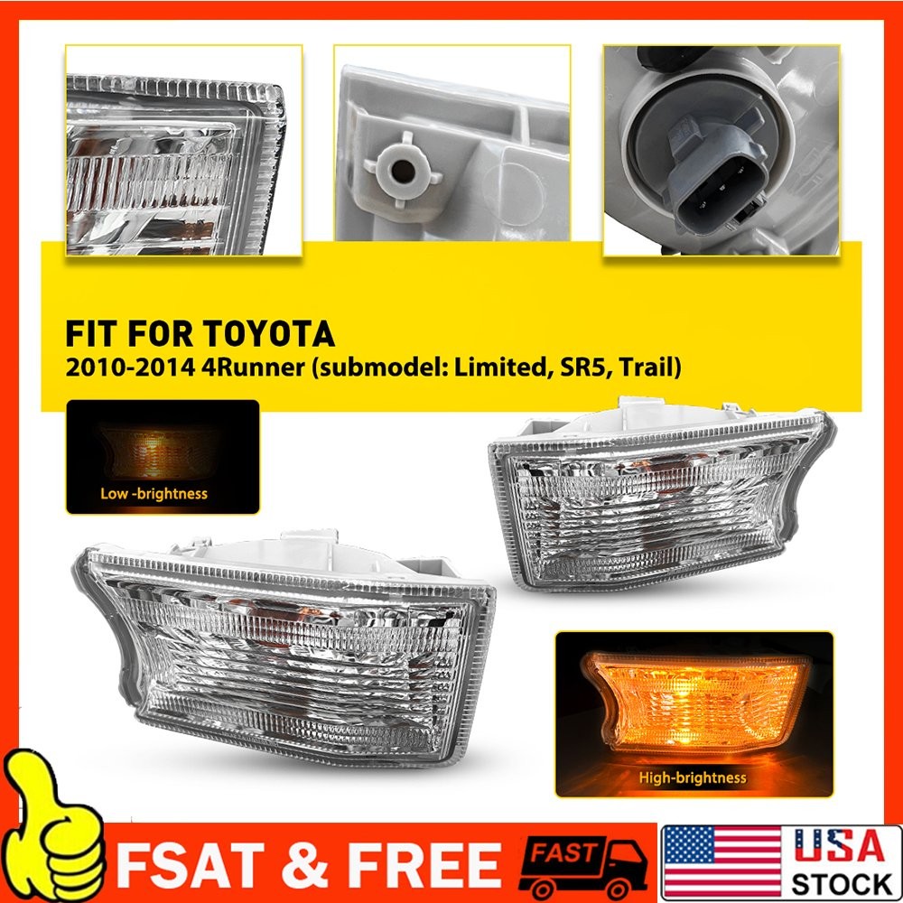 Front Left & Right Side Turn Signal Light For 2010-14 Toyota 4Runner Amber 1~10X