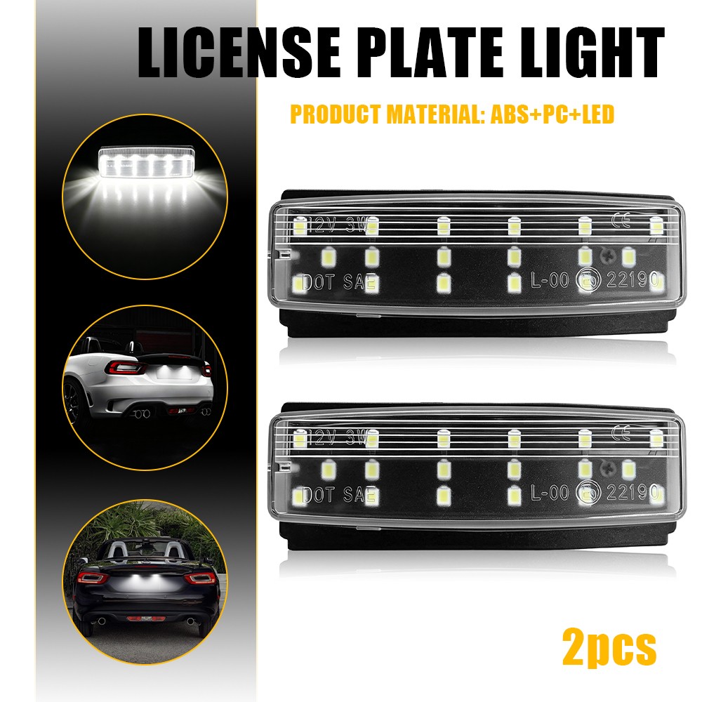 Clear For Mazda 2006-2015 MX-5 Miata Rear White LED License Plate Tag Lights EJ