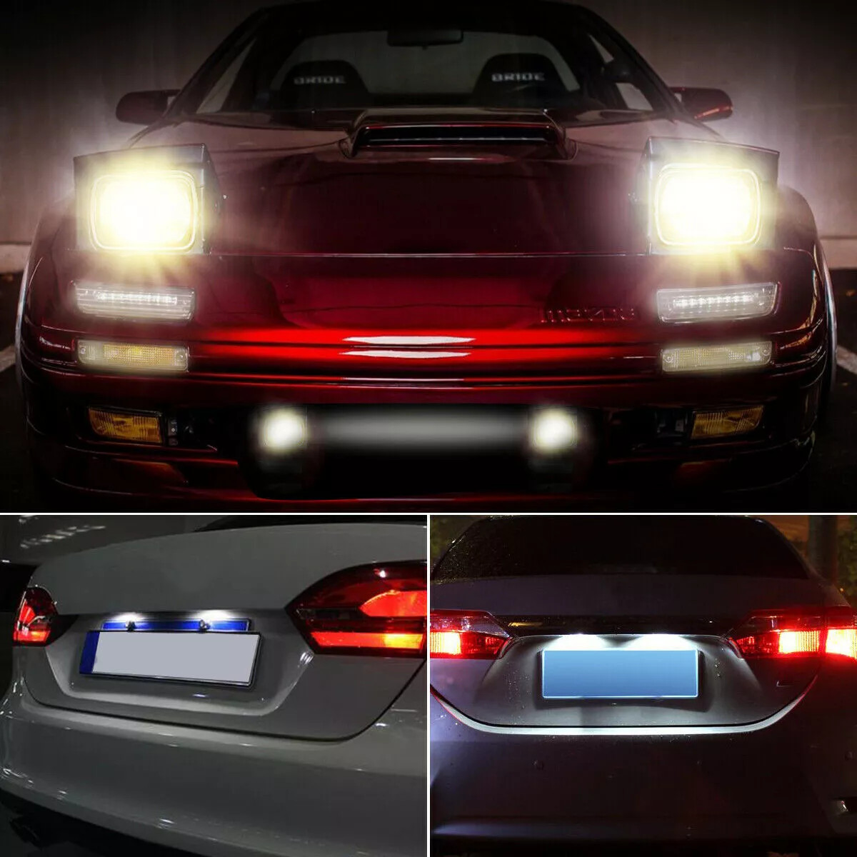 2× Motorcycle Car LED License Plate Light 5630/5730 SMD Screw Bolt Lamp Bulbs