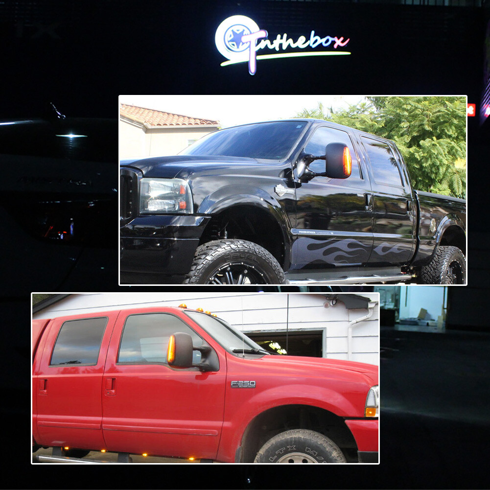 Clear Lens White/Amber Switchback LED Side Mirror Lamps For 03-07 Ford F250 F350