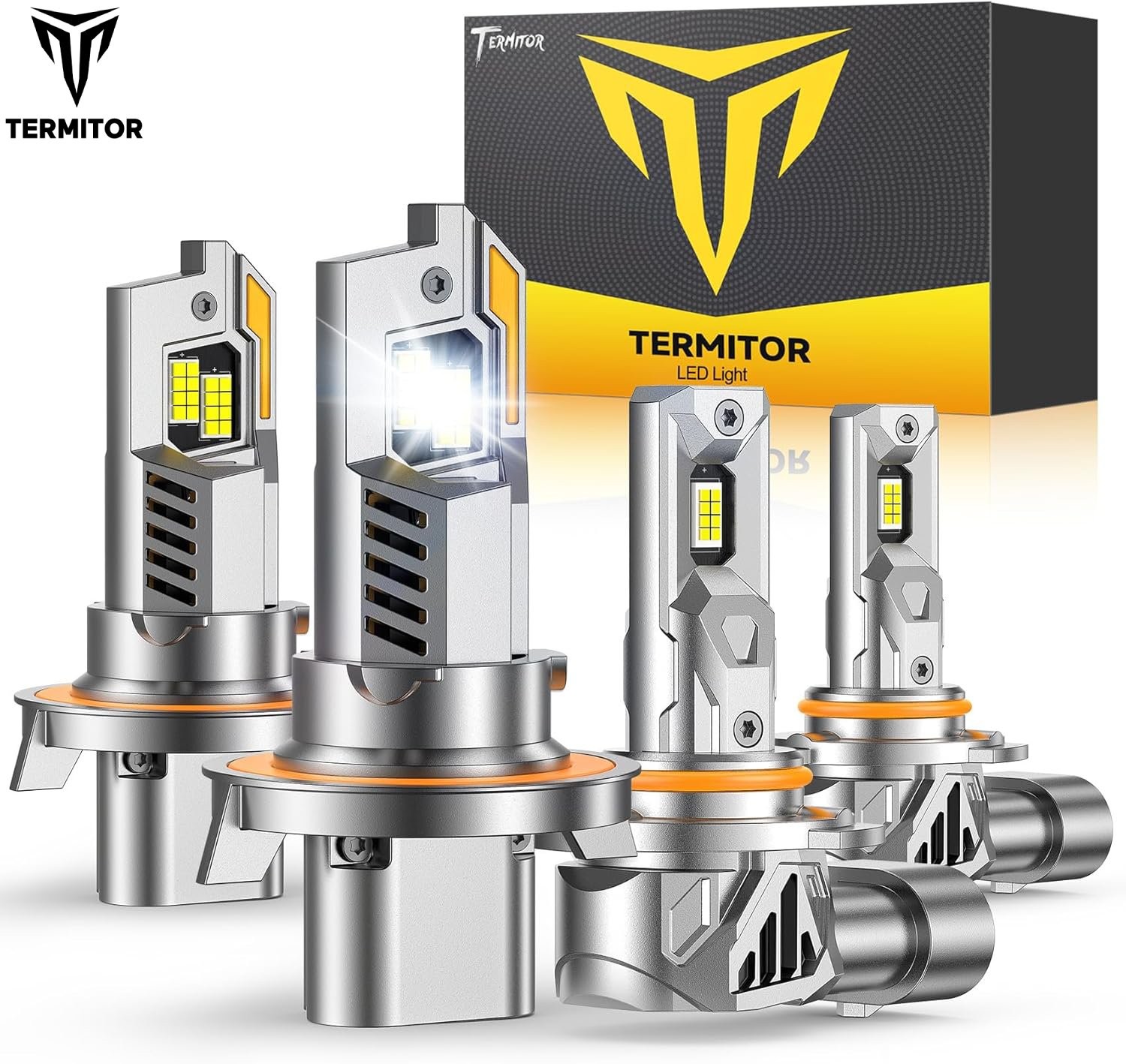 Termitor LED Headlight Hig/Low+Fog Light Bulb Combo Kit For 2004-2014 Ford F-150