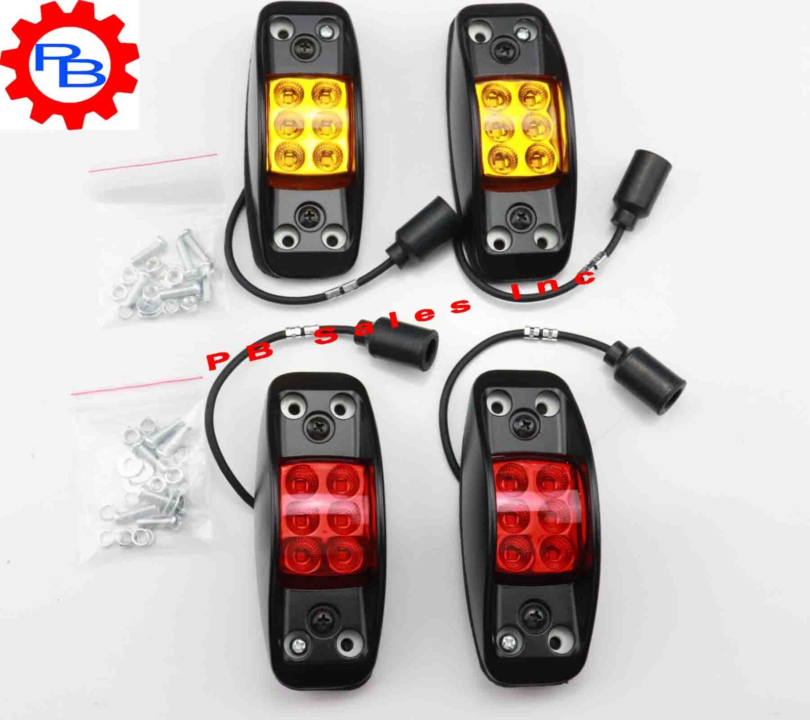 4 LED Side Marker Lights 12v, 24v Aluminum Housing For Military Vehicle, HMMWV
