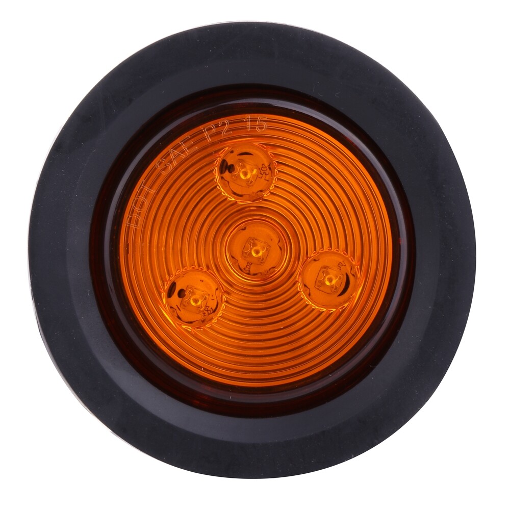 12X AMBER RED 2.5 INCH ROUND 4 LED LIGHT TRUCK TRAILER SIDE MARKER CLEARANCE