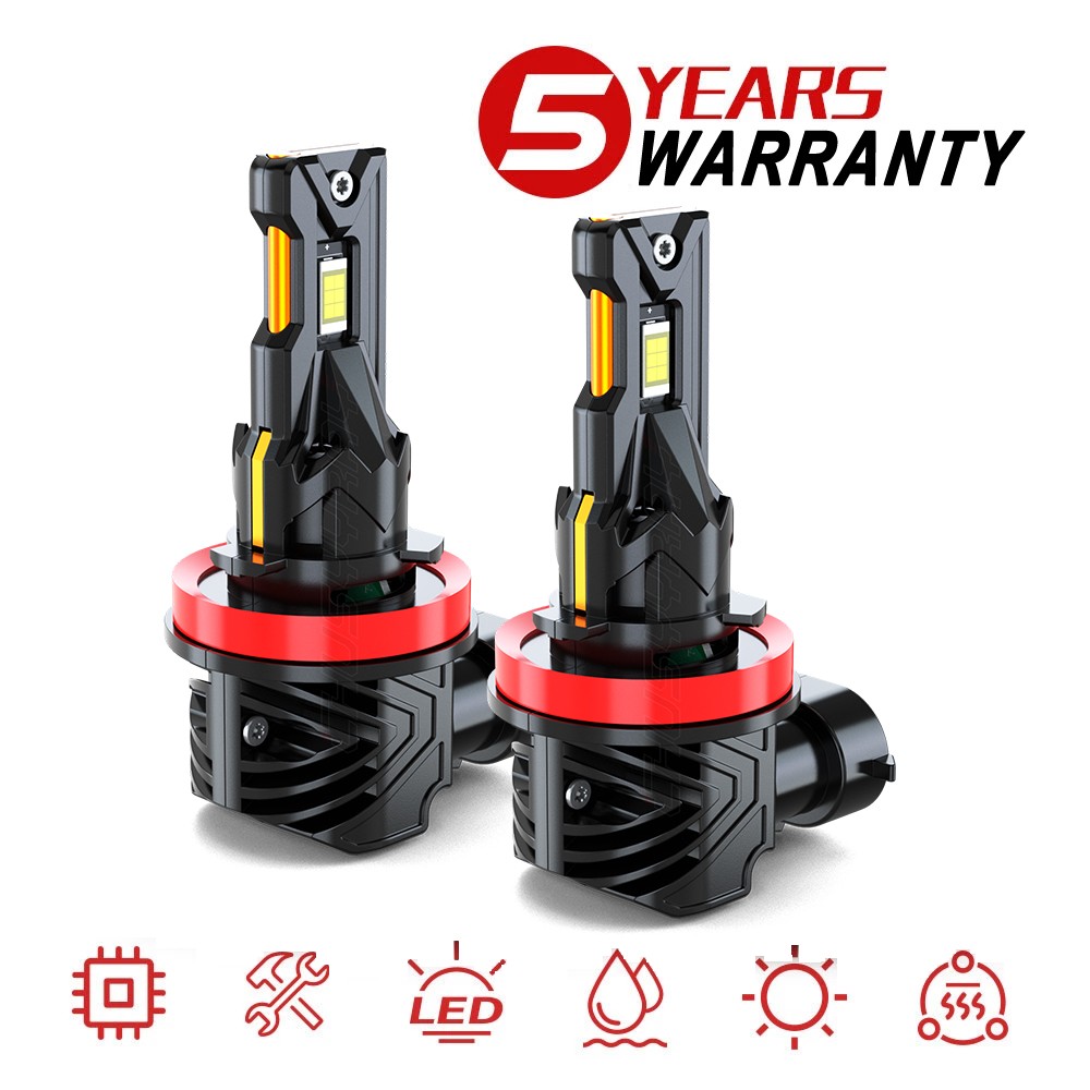 LED Headlight Bulbs H11 Low Beam Light 6000K Pure White Fanless Super Bright 2x