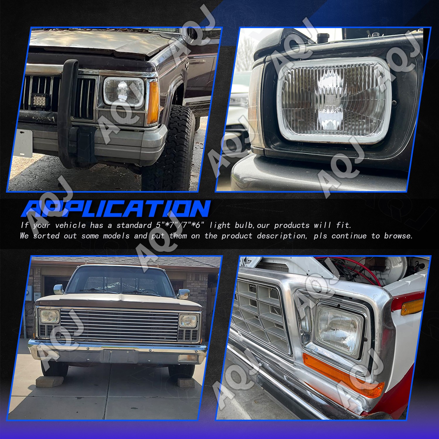 2PCS 7×6″ 5×7″ LED Headlights HI-Lo Beam 6000K fit for Chevrolet C2500 1988-2002