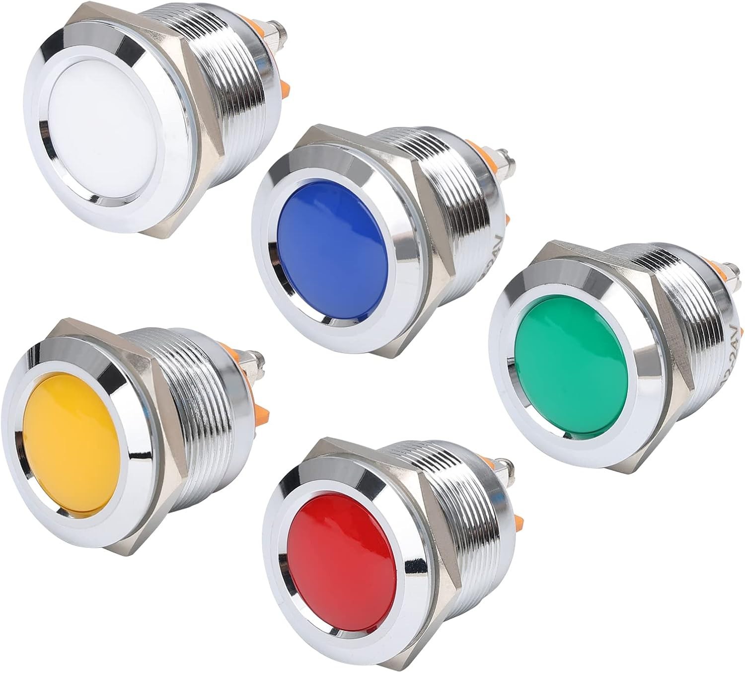 22mm Waterproof LED Indicator Light – Set of 5 Multi-Color Signal Lamps