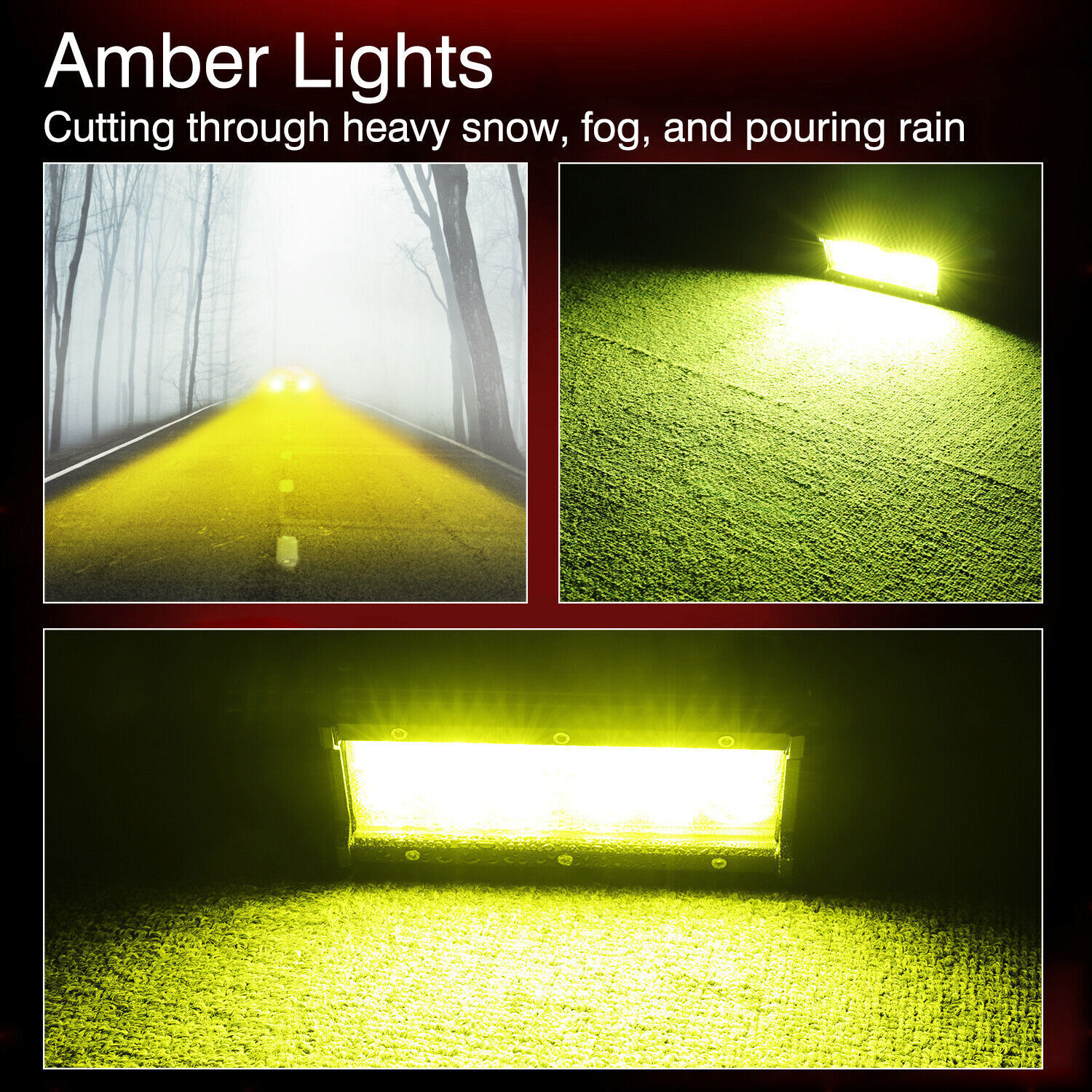 4x 7″ Yellow LED Driving Light Spot Pods Fog Lamps Fit Peterbilt Mack Semi Truck