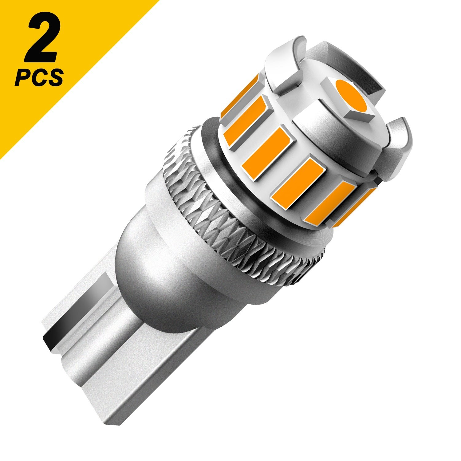 T10 168 194 LED Canbus License Plate Side Marker Light Bulb 3000k Amber 2/4Pc