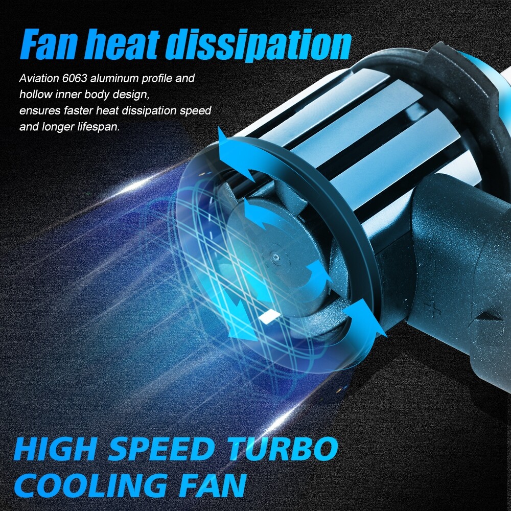 IRONWALLS H11 6Side LED Headlight Bulbs Conversion Kit High Low Beam 6500K White