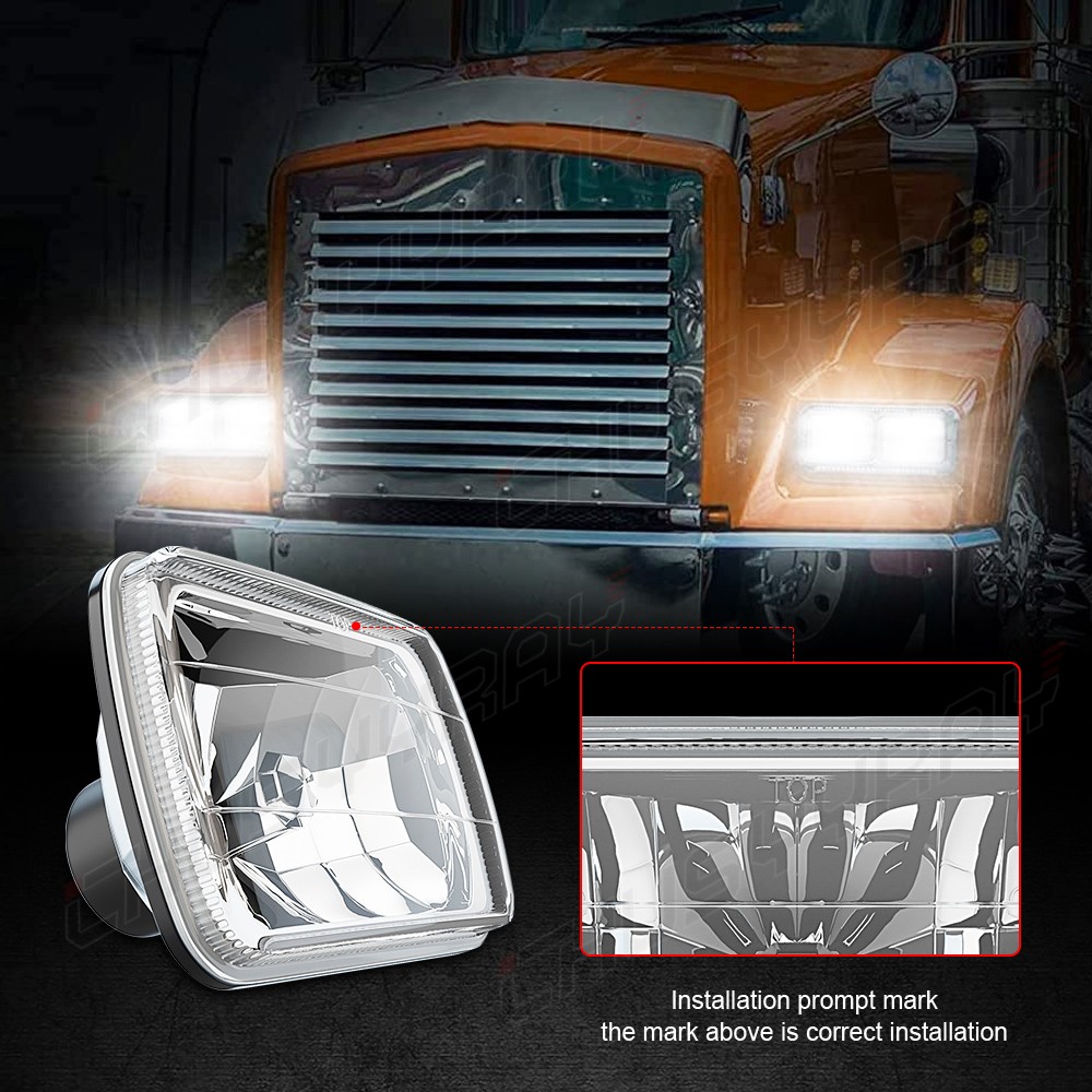 7X6″ 5X7 LED Headlight Hi/Low Beam H6014 for Jeep Cherokee XJ 1984-2001