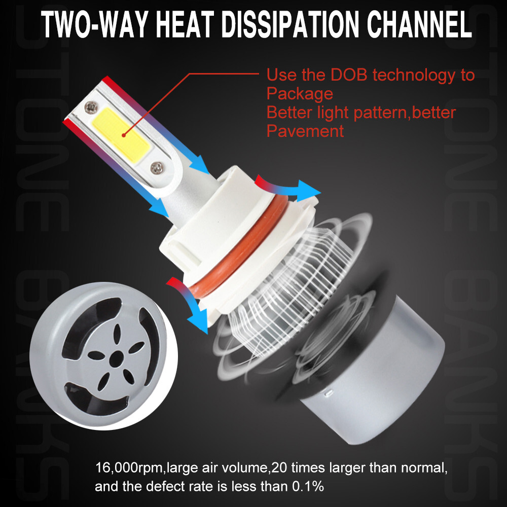 4X 9004 LED Headlight Kit 2200W 330000LM High Low Dual Beam Bulbs 6500K White