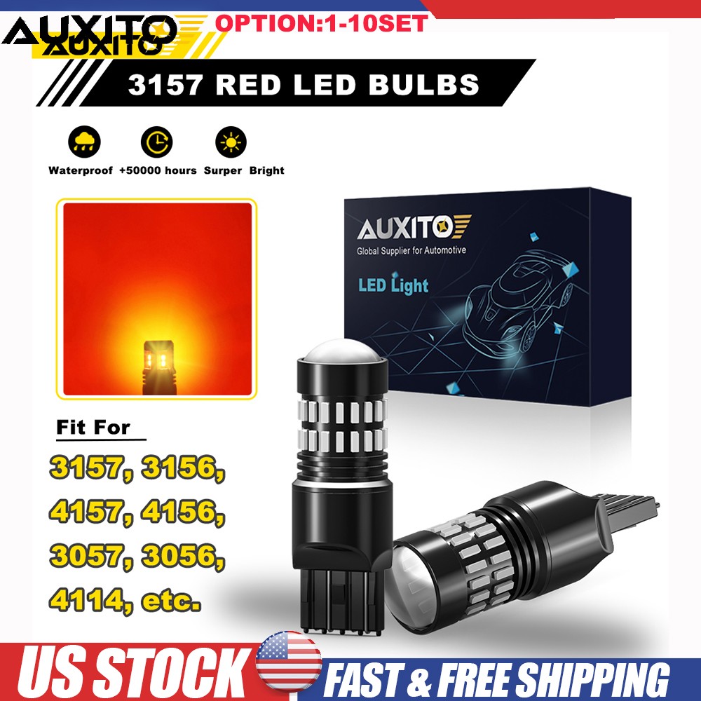 3157 Super Brigh Red LED Stop Turn Signal Brake Tail Light Bulb 3057 3156 2-20x