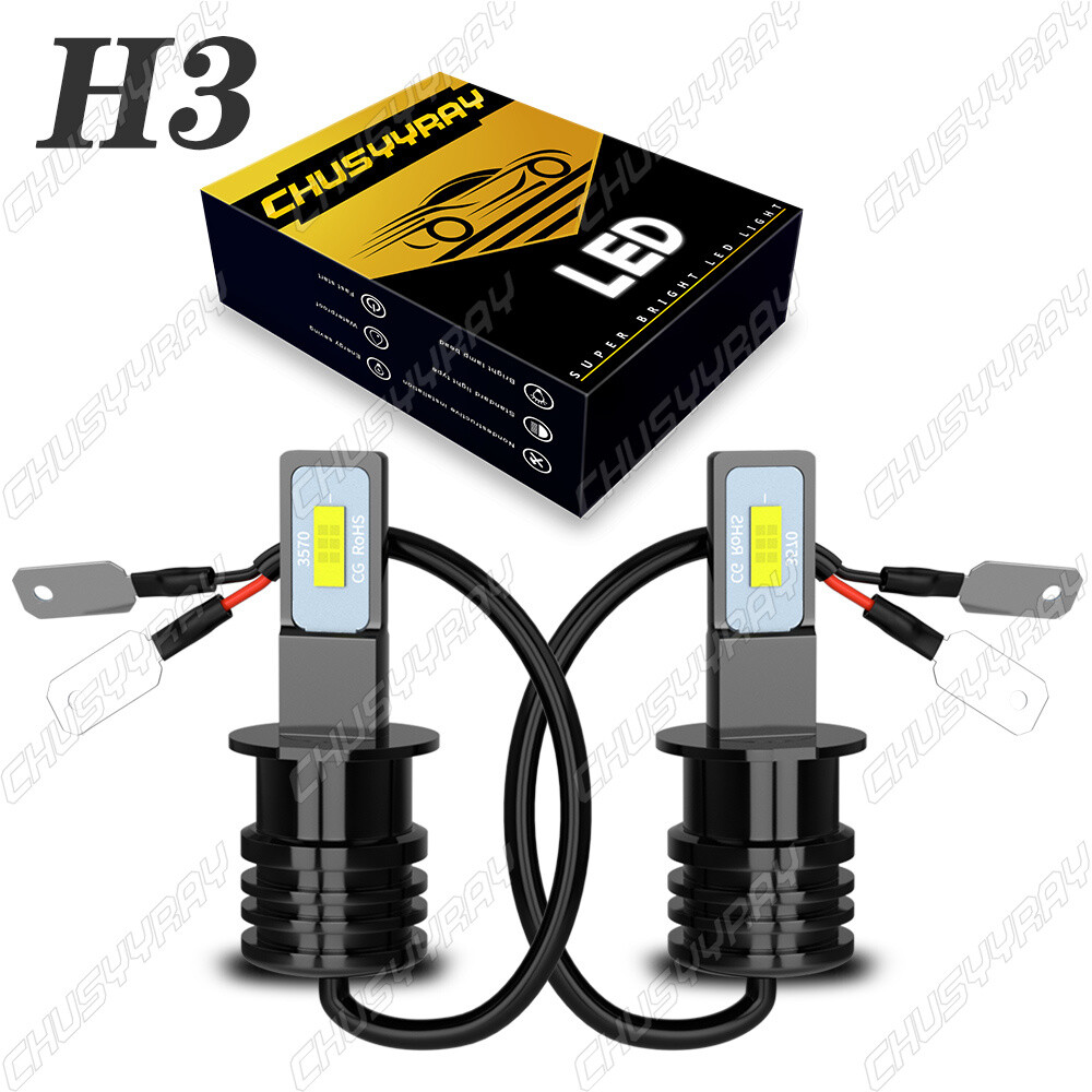 6500K H3 LED Fog Light Headlight Bulbs Car Driving Lamp Kit DRL White High Power