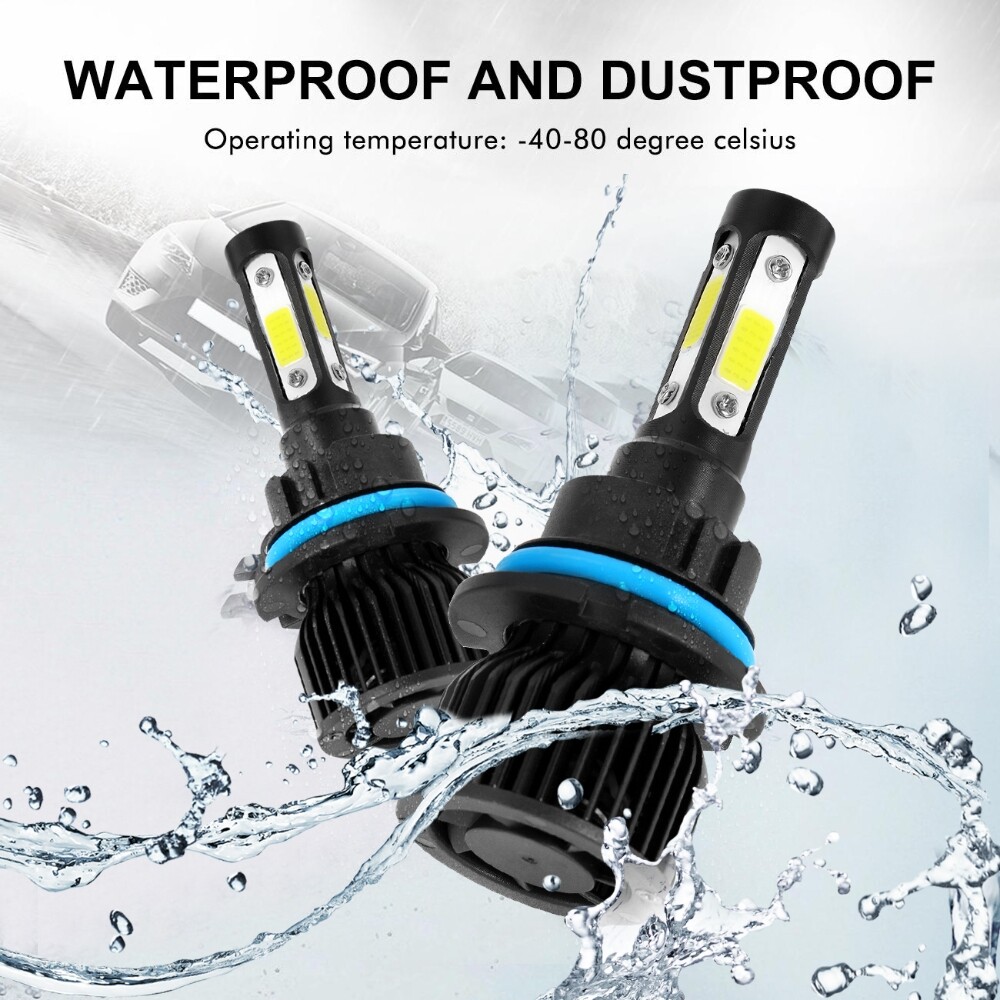 4 Sides 9004 HB1 LED Headlight Bulb Kit High Low Beam Replace Halogen Lamp 6000K