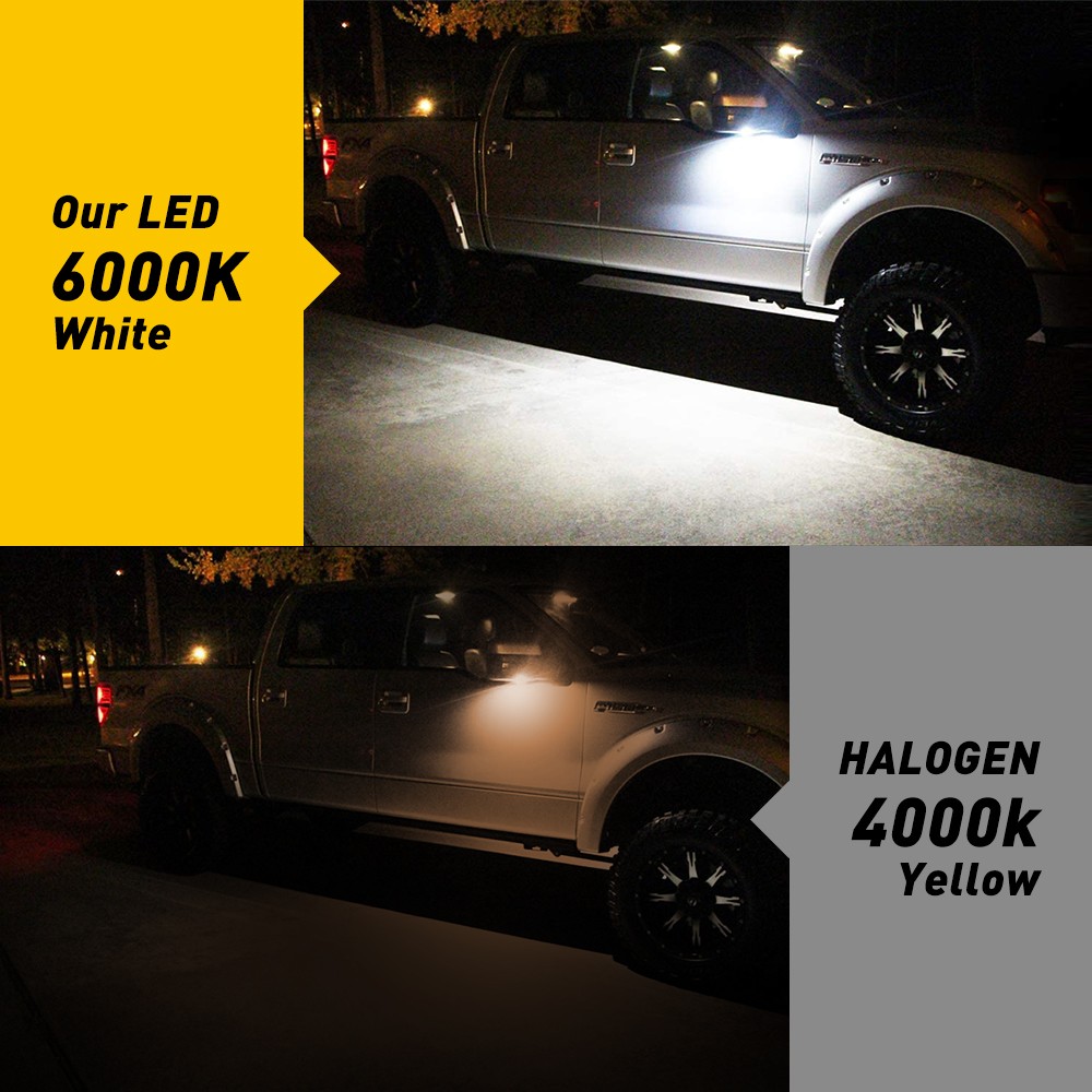Xenon White LED Puddle Lights For Ford Edge Taurus Flex F150 Side Mirror Lights