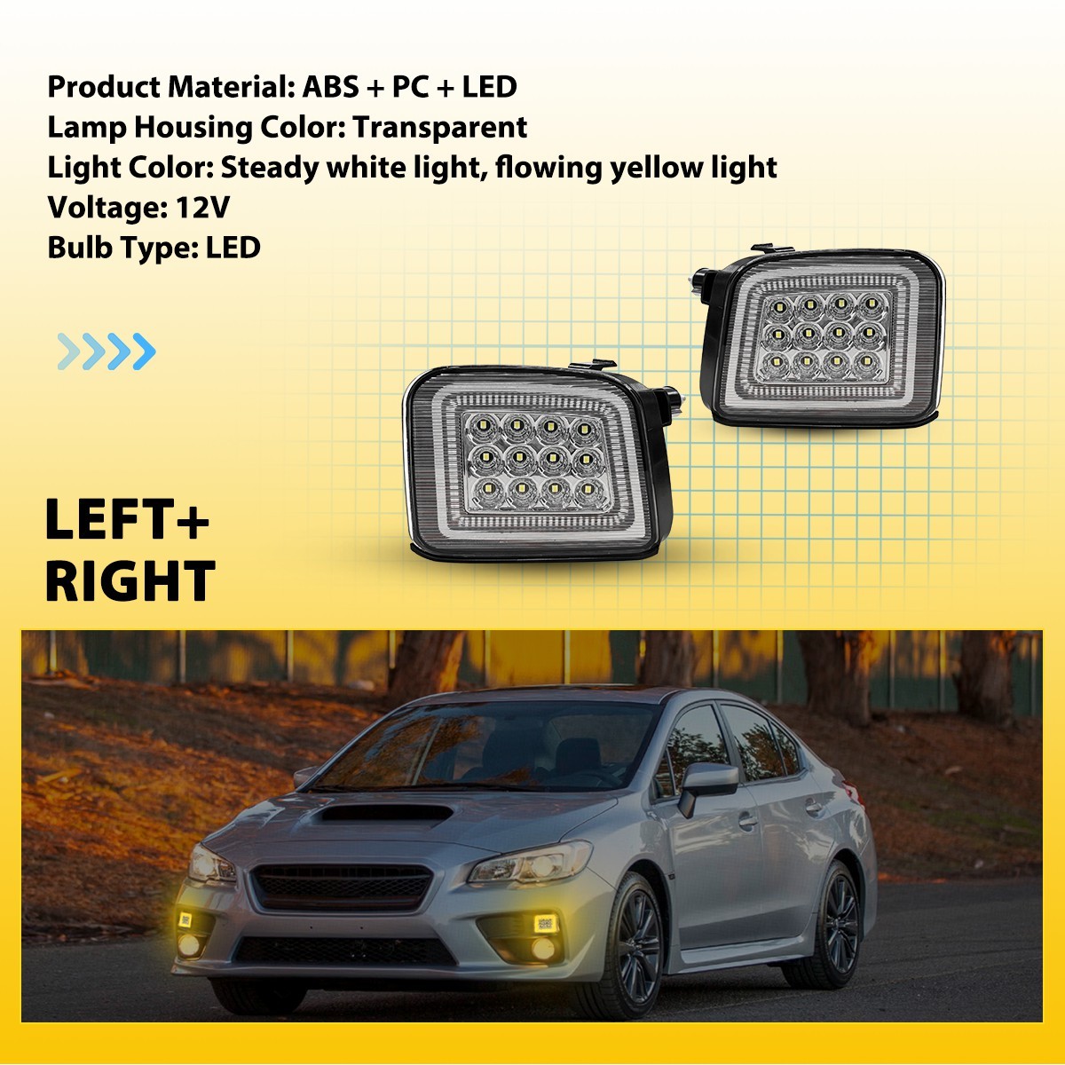 2-20x DRL Turn Signal LED Lights Replacement For 2015-2021 Subaru WRX /STI Clear