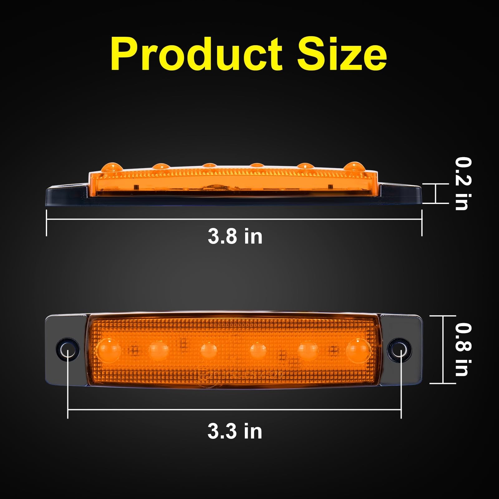 40 Pack 6 LED Trailer Marker Lights – DC12-24V Clearance Side Indicator Lamps fo