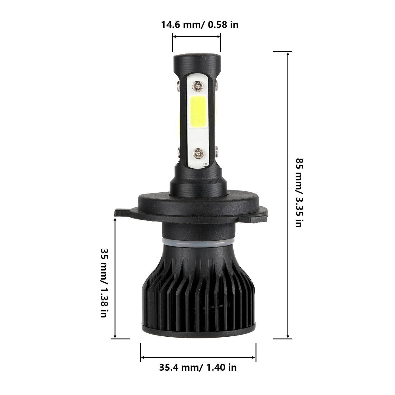4-sides 9003 H4 HB2 LED Headlight Conversion High Low Beam 6500K 1500000LM Bulbs