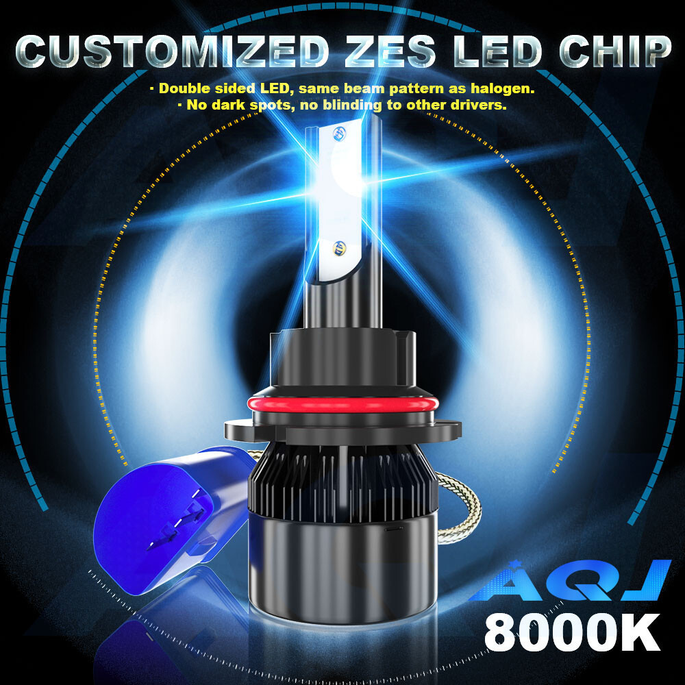 2x HB5 9007LED Headlights 1000000LM LED Light Bulbs Kit High Low Beam Super blue