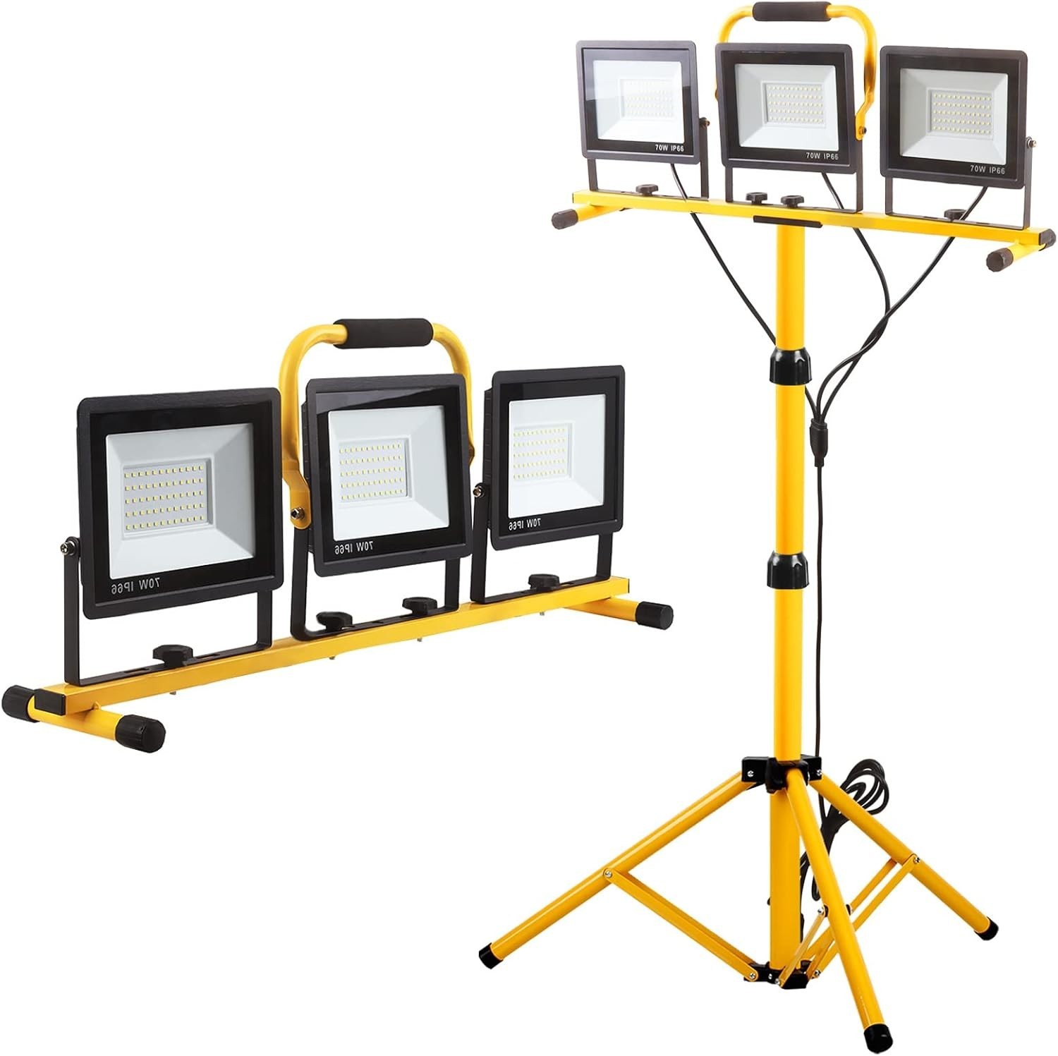 Durable 22000 Lumen LED Work Light with 360° Rotatable Heads & Adjustable Stand