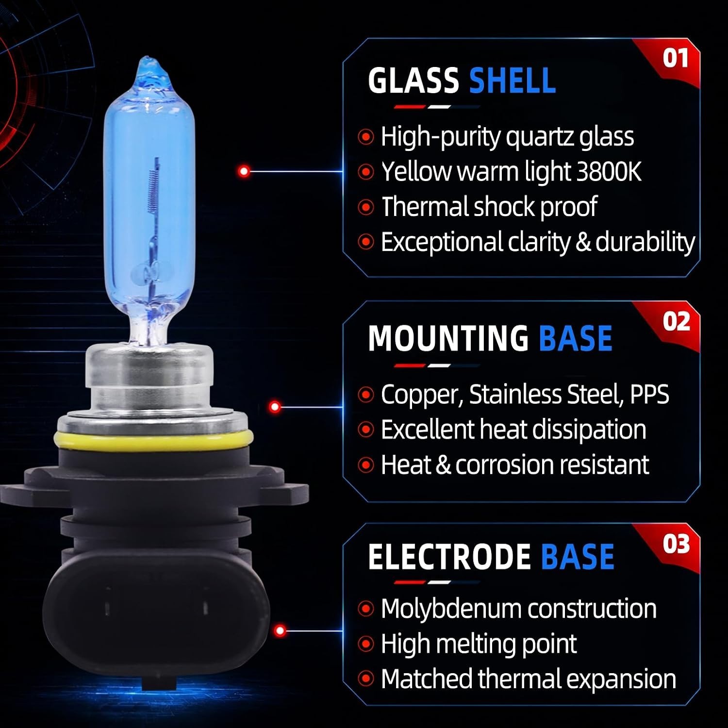 9012 Headlight Bulb, 35% Whiter, +150% More Brightness, 3800K White Bulb for …