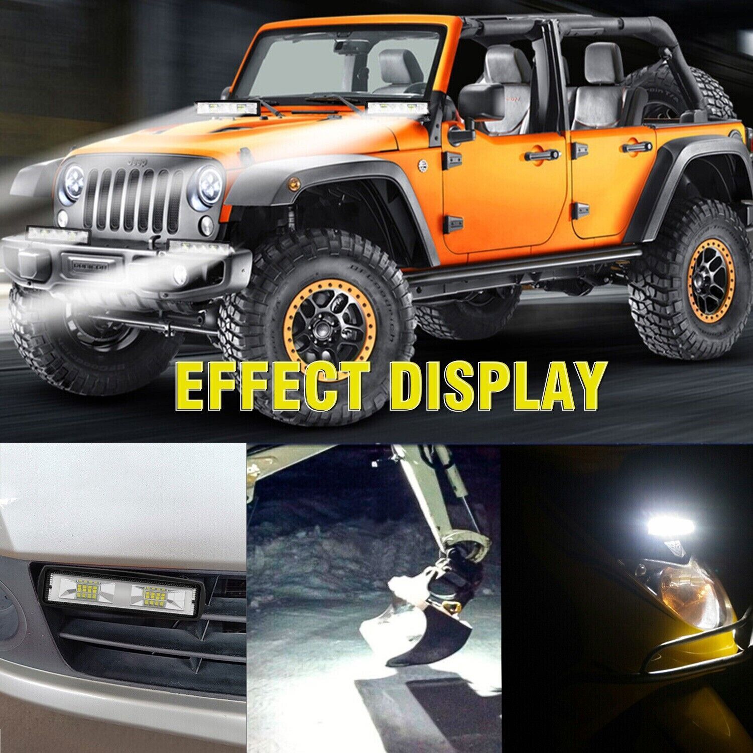2Pcs 6″ 48W LED Work Light Bar Spot Pods Fog Lamp Offroad SUV ATV Truck