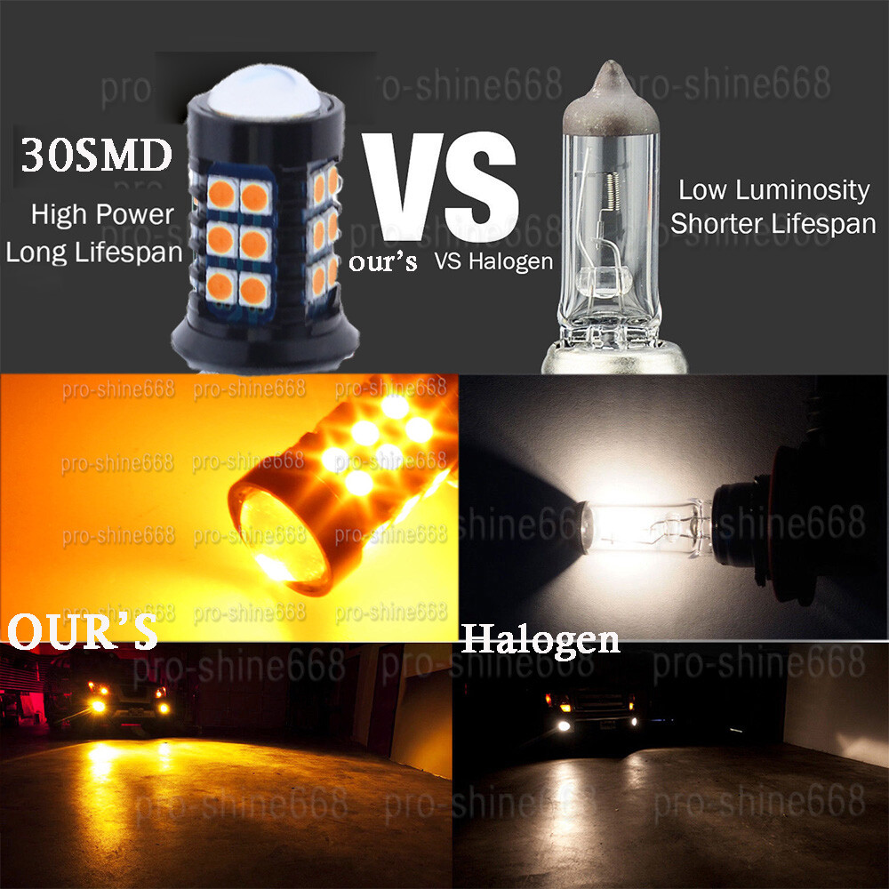Amber Yellow LED Car Fog Driving Light Bulb Lamp 30SMD 3030 5201 9009 PS24W 5202