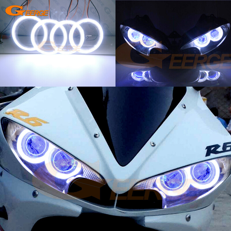 For Yamaha Yzf R6 R6S Ultra Bright COB Led Angel Eyes Kit Halo Rings