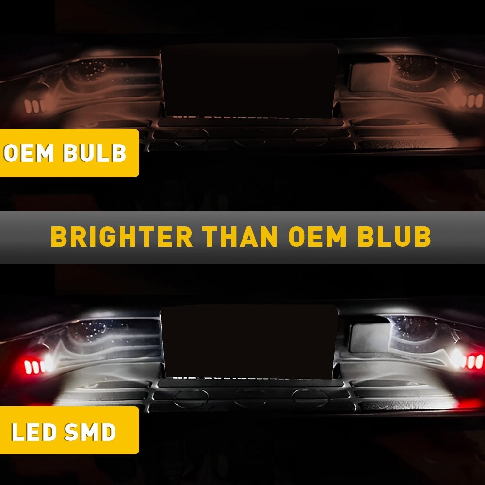 For Chevy GMC Silverado Sierra 1500 2500 LED Plate License Light Red DRL Tube 2x