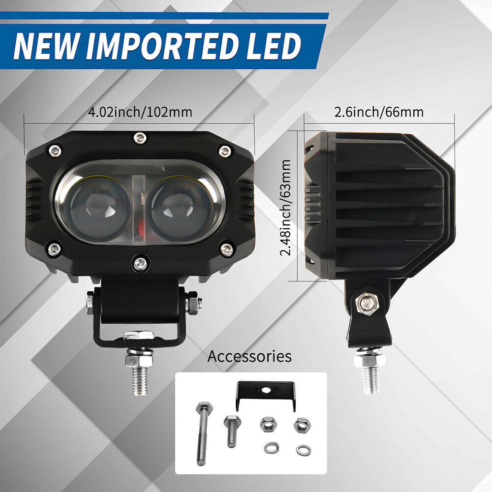 NOVSIGHT 2″4“4.5″5″ LED Pod Work Lights Spot Flood Lamp Offroad DRL Amber+White