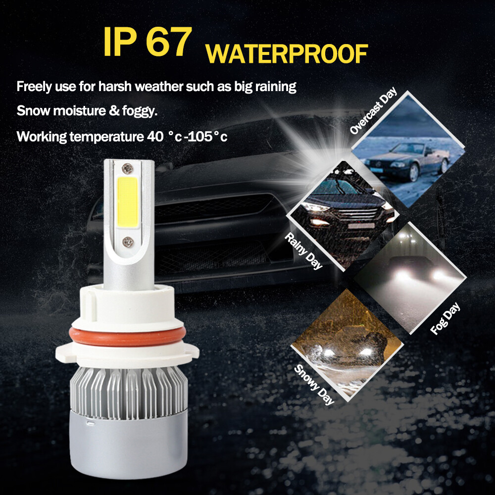 4x HB5 9007 LED Headlight Conversion Kit Bulbs High Low Beam White 6500K Lamps
