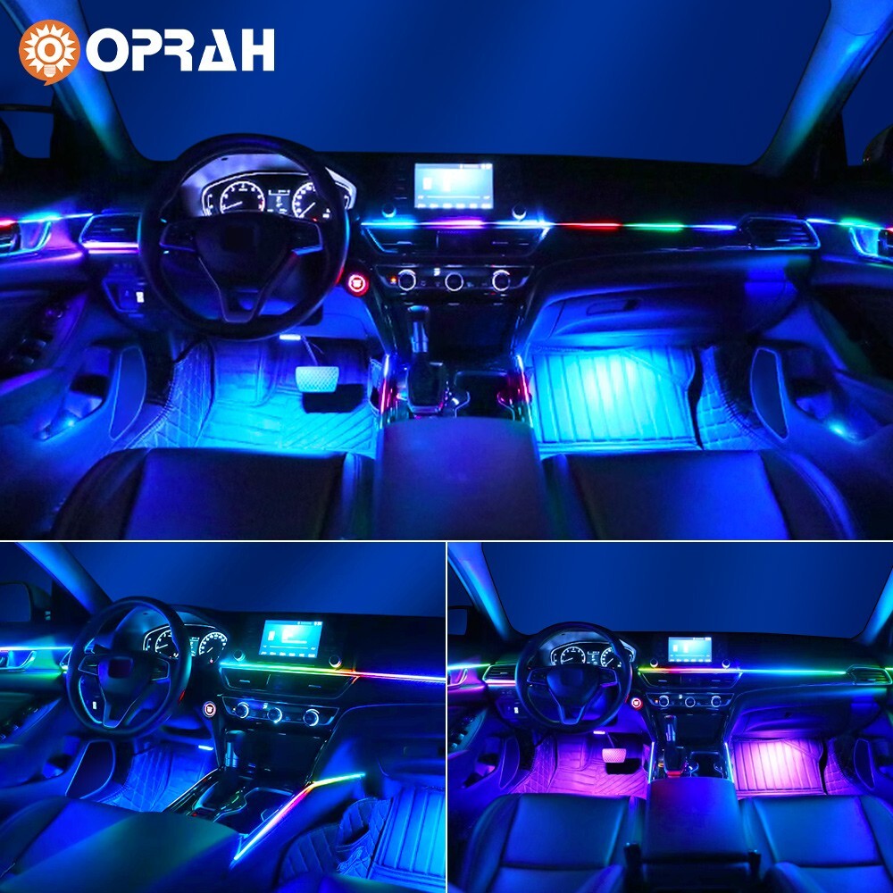 6in1 RGB Symphony Atmosphere Interior LED Acrylic Guide Fiber Optic Ambient Lamp