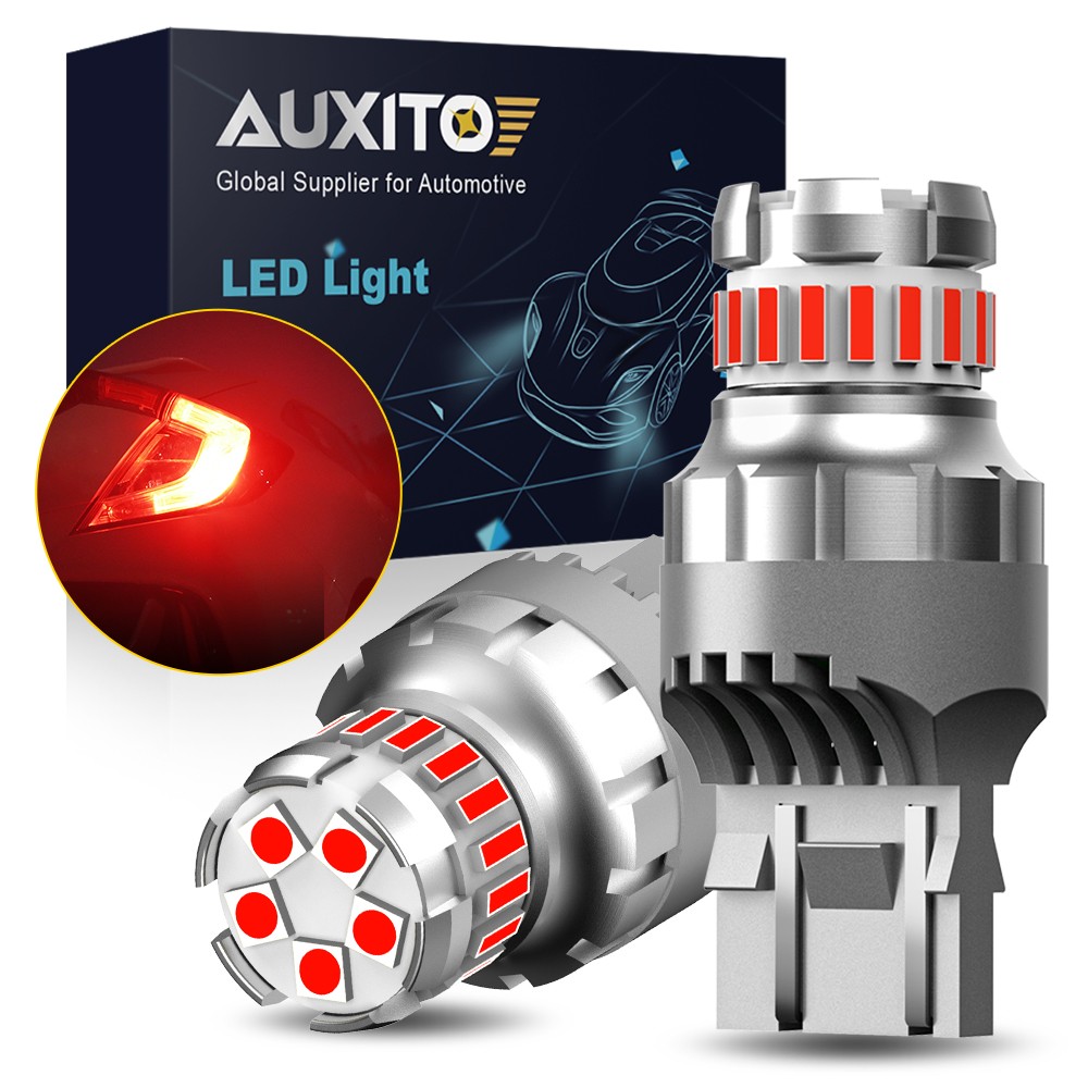 AUXITO 7443 RED Flash Strobe Blinking 7440 Brake Tail Stop Light LED Bulb 2/10x