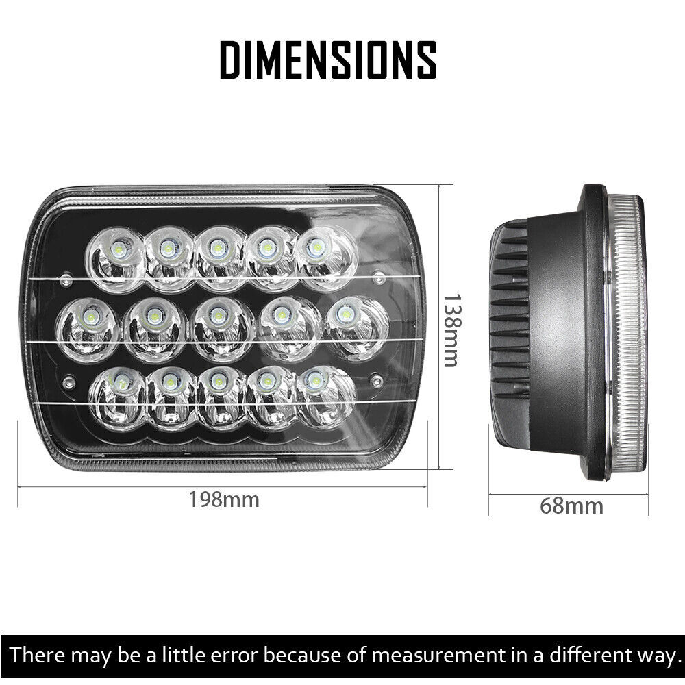 NEW 5X7″ 7×6″ LED Headlight For 1986-1995 Jeep Wrangler YJ 1984-2001 Cherokee XJ