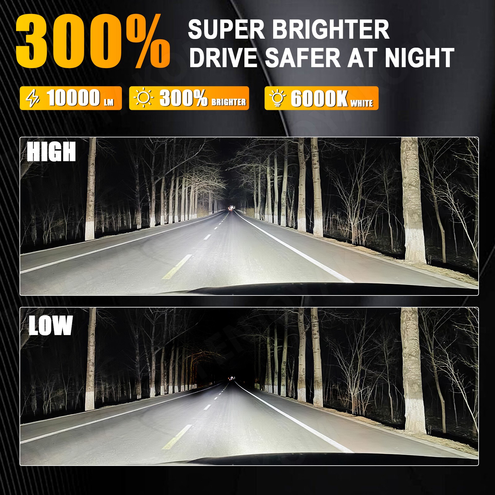 5202+H11+9005 LED Headlight High Low Beam Fog Light Bulbs Kit Super White Brigh